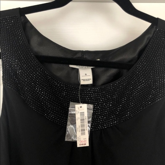 NWT WHBM little black dress w/ embellished collar - Picture 2 of 3